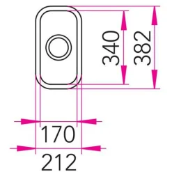 Keittiöallas Jazz P-17PT 212x382 mm rst upotettava*Stala Clearance