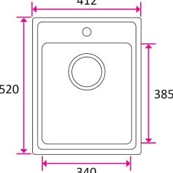 Keittiöallas ONE-T34, 520 x 412 mm, rst*Stala Hot