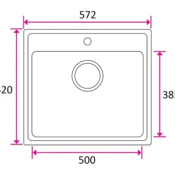 Discount Keittiöallas ONE-T50, 520 x 572 mm, rst Kodinhoitoaltaat