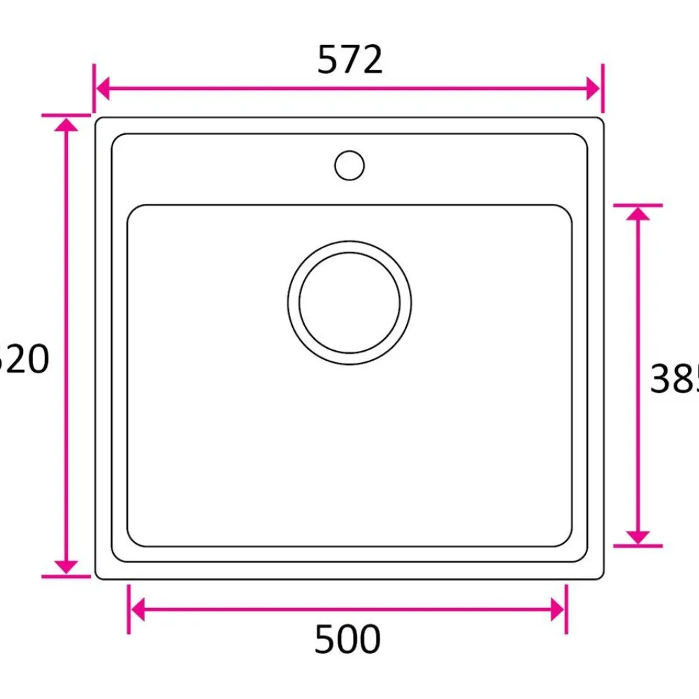 Discount Keittiöallas ONE-T50, 520 x 572 mm, rst Kodinhoitoaltaat