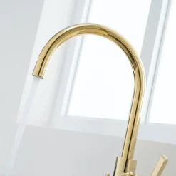 Keittiöhana Ocean pesukoneventtiilillä kulta*Bathlife