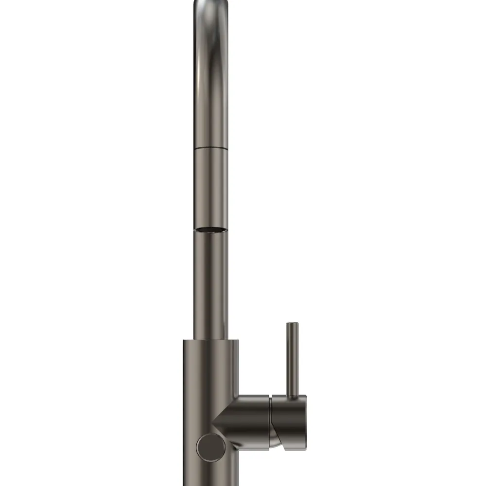 Keittiöhana INOX by Q1, ulosvedettävä juoksuputki ja APK-venttiili, gun metal*Tammiholma New