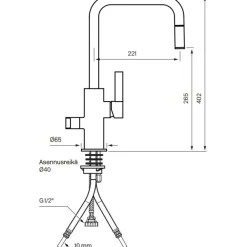 New Keittiöhana Arman ARM887 APK-liitäntä ulosvedettävä juoksuputki Brass Keittiöhanat