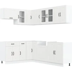 Clearance Keittiökaappisarja, 11-osainen Kalmar, eri värejä (43830) Valmiskeittiöt