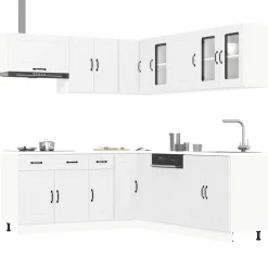Clearance Keittiökaappisarja 11-osainen Kalmar, eri värejä (43833) Valmiskeittiöt
