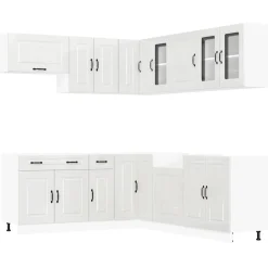 Clearance Keittiökaappisarja 11-osainen Kalmar, eri värejä (43833) Valmiskeittiöt