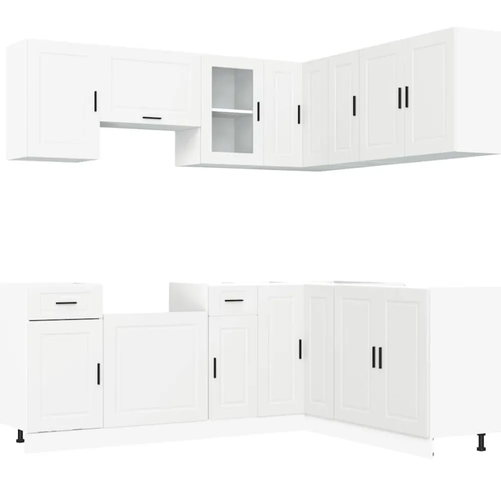 Clearance Keittiökaappisarja 11-osainen Porto, suunniteltu puu, eri värejä (43838) Valmiskeittiöt