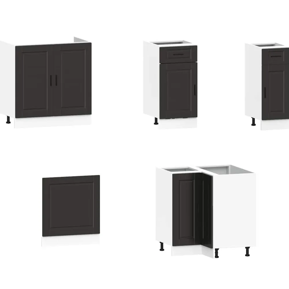 Clearance Keittiökaappisarja 11-osainen Porto, suunniteltu puu, eri värejä (43838) Valmiskeittiöt