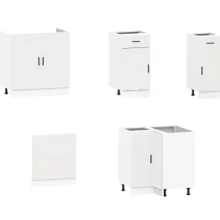 Clearance Keittiökaappisarja 11-osainen Porto, suunniteltu puu, eri värejä (43838) Valmiskeittiöt