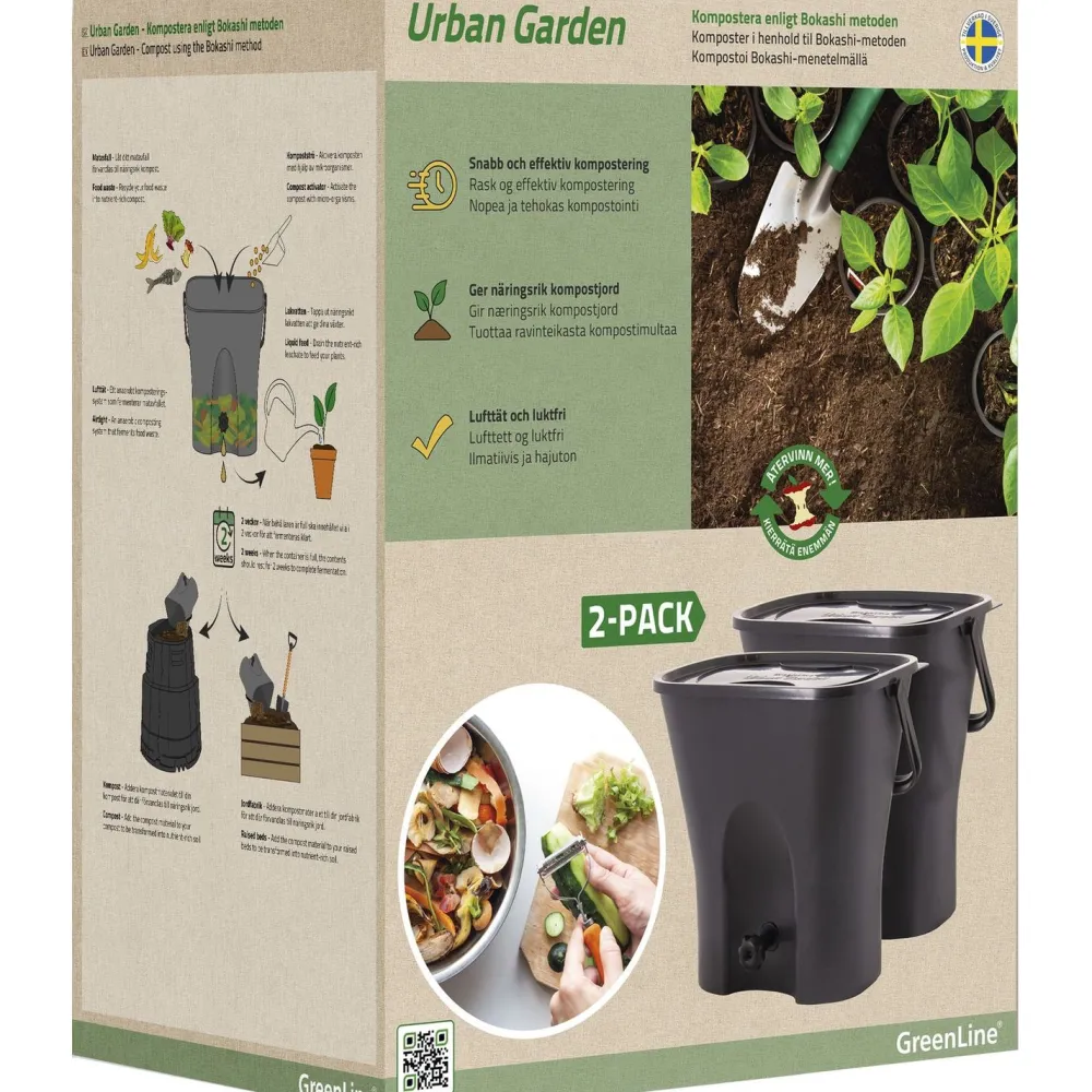 New Keittiökomposti Urban Garden 2.0 2-pack Keittiökompostorit