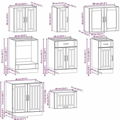 Keittiön kalustesarja, 8-osainen Kalmar, eri värejä (43825)*FinePRICE Discount