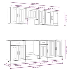 Keittiön kalustesarja, 8-osainen Kalmar, eri värejä (43825)*FinePRICE Discount