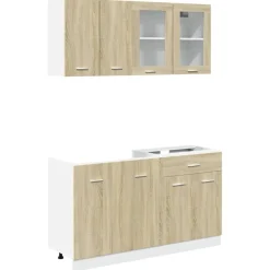 Keittiön kalustesarja 4-osainen Sonoma-tammi tekninen puu (07657)*FinePRICE Sale