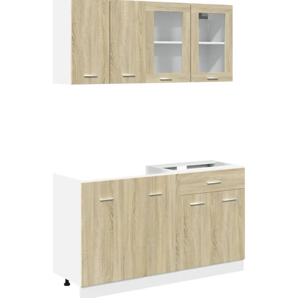 Keittiön kalustesarja 4-osainen Sonoma-tammi tekninen puu (07657)*FinePRICE Sale
