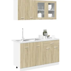 Keittiön kalustesarja 4-osainen Sonoma-tammi tekninen puu (07657)*FinePRICE Sale
