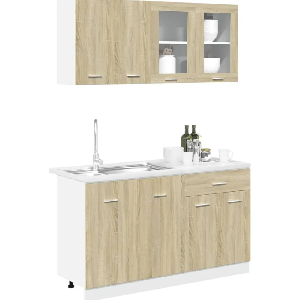Keittiön kalustesarja 4-osainen Sonoma-tammi tekninen puu (07657)*FinePRICE Sale