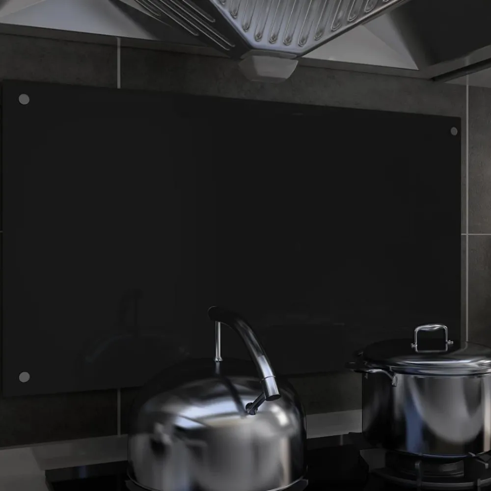 Discount Keittiön roiskesuoja musta 90x50 cm karkaistu lasi Keittiötasot Ja Välitilat