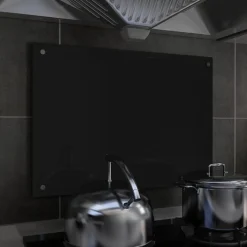 New Keittiön roiskesuoja musta 70x50 cm karkaistu lasi Keittiötasot Ja Välitilat