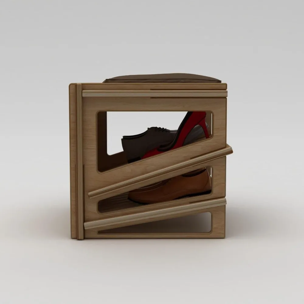 Kenkäteline Jolly, 44x44x42cm, ruskea*Linento Furniture New