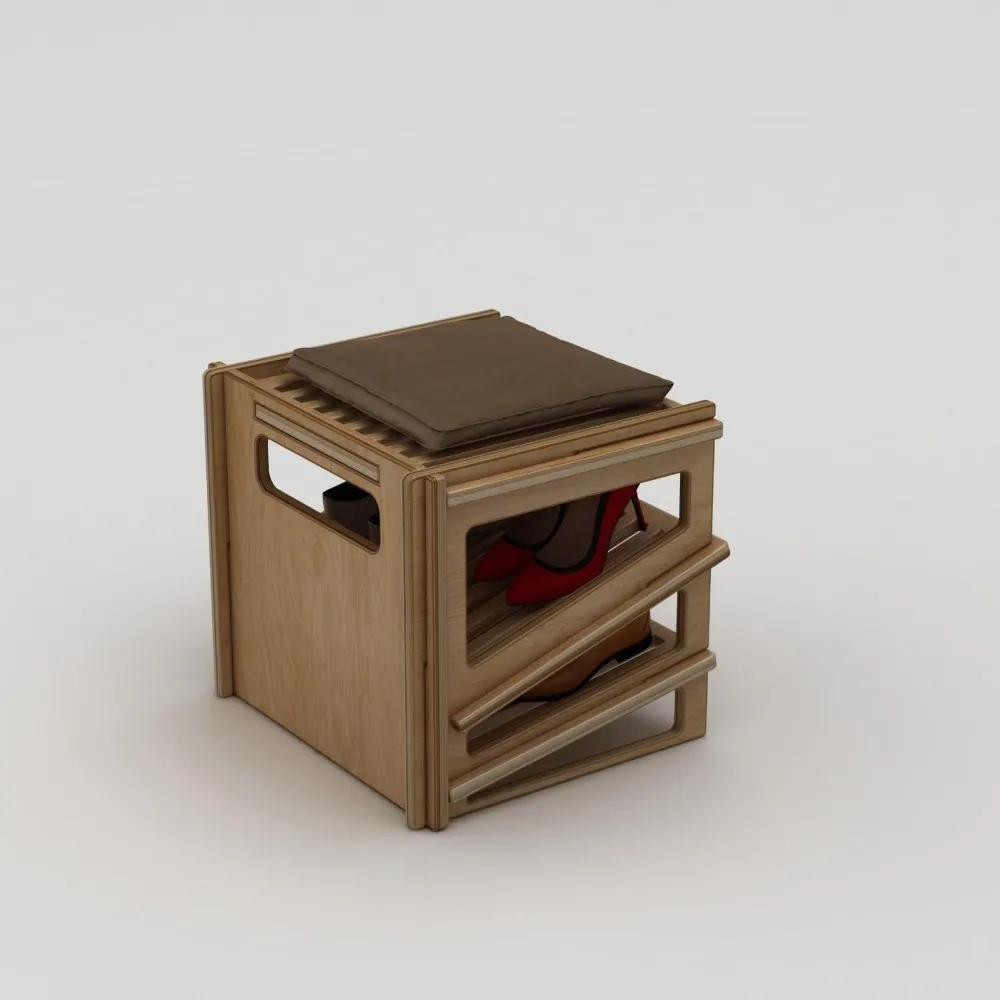 Kenkäteline Jolly, 44x44x42cm, ruskea*Linento Furniture New