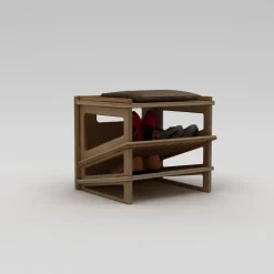 Kenkäteline Jolly, 44x44x42cm, ruskea*Linento Furniture New