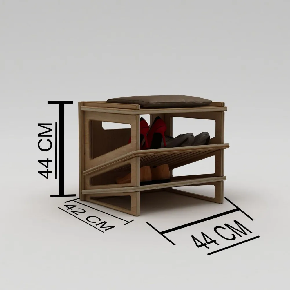Kenkäteline Jolly, 44x44x42cm, ruskea*Linento Furniture New