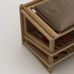 Kenkäteline Jolly, 44x44x42cm, ruskea*Linento Furniture New