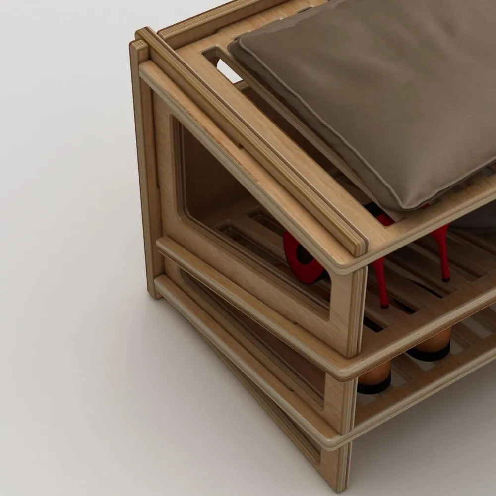 Kenkäteline Jolly, 44x44x42cm, ruskea*Linento Furniture New