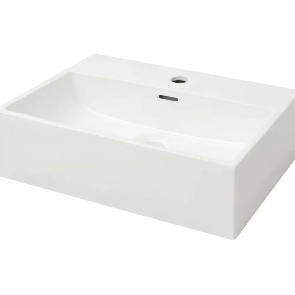 Keraaminen pesuallas hanareiällä 51,5x38,5x15 cm Valkoinen*FinePRICE Discount