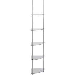 6-kerroksinen hylly läpinäkyvä 30x30x160 cm karkaistu lasi*FinePRICE New