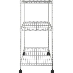 3-kerroksinen varastohylly pyörillä 60x35x81 cm kromi 150 kg*FinePRICE New