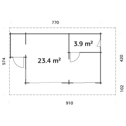 Clearance Kesämökki Cecilia 27,3 m2, puuvalmis Kesämökit