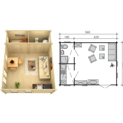 Kesämökki Bern 2, 23.5m² Kesämökit