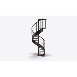 Kierreportaat Cambridge, Ø1400mm, pyökki, musta teräs*Dolle Discount