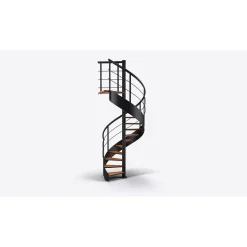 Kierreportaat Cambridge, Ø1400mm, pyökki, musta teräs*Dolle Discount