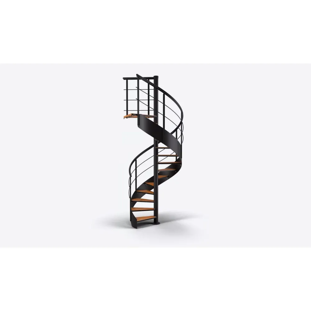 Kierreportaat Cambridge, Ø1400mm, pyökki, musta teräs*Dolle Discount