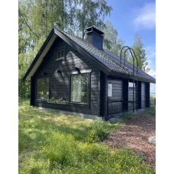 Clearance Kiinteä mökki-ikkuna Kaski, 2-lasinen, A-malli, turvalasi sisäpuoli, karmi 96 mm Ikkunat
