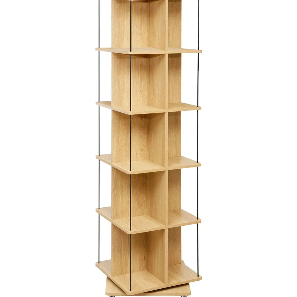 Kirjahylly FERDIE kääntyvä 45x45xK176 cm, saarni/musta*Home4you Outlet
