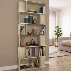 Clearance Kirjahylly/tilanjakaja sonoma tammi 80x24x192 cm lastulevy Hyllyt|Kirjahyllyt