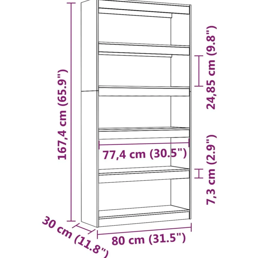 Kirjahylly/tilanjakaja 80x30x71,5-199,5cm, mänty, erikokoja ja värejä*FinePRICE Hot