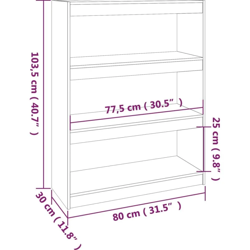 Kirjahylly/tilanjakaja 80x30x71,5-199,5cm, mänty, erikokoja ja värejä*FinePRICE Hot