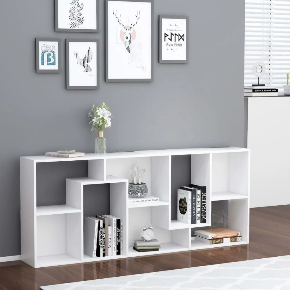 Kirjahylly valkoinen 67x24x161 cm lastulevy*FinePRICE Sale