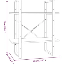 Kirjahylly 60x30x70-140cm, eri kokoja/materiaaleja ja värejä*FinePRICE Outlet