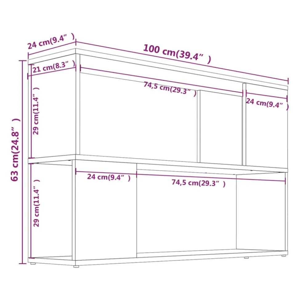 Kirjahylly 100x24x63cm, eri värejä*FinePRICE Online
