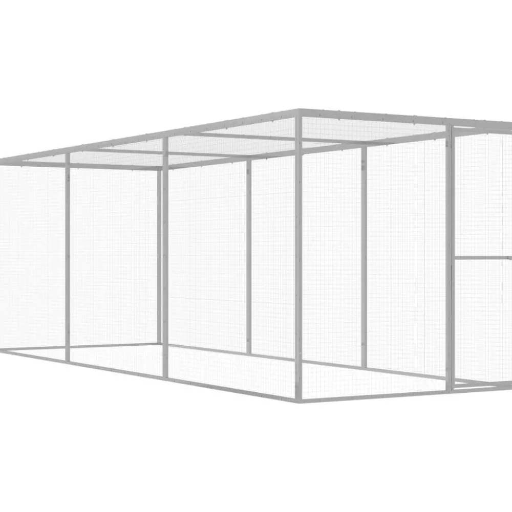 Kissahäkki 4,5x1,5x1,5 m galvanoitu teräs*FinePRICE Online
