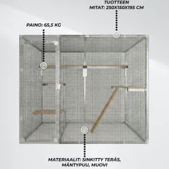 Online Kissan ulkohäkki , 2,5x1,5x1,95m Lemmikkitarvikkeet