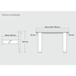 Kiuassuojakaide , 690mm, puuvalmis, eri vaihtoehtoja*Hermanni Discount