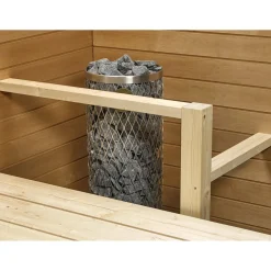 Kiukaan suojakaide/jalkatuki Log L-malli kuusi*Sun Sauna Best