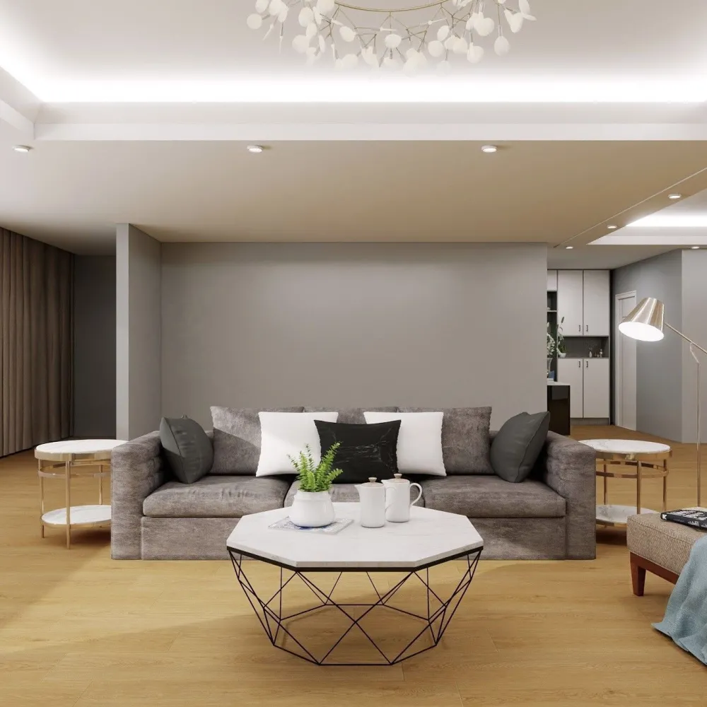 Kivikomposiittivinyylilankku Lemminkäisen luonnontammi, integroitu askeläänieriste*DomusFlooring