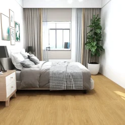 Kivikomposiittivinyylilankku Lemminkäisen luonnontammi, integroitu askeläänieriste*DomusFlooring